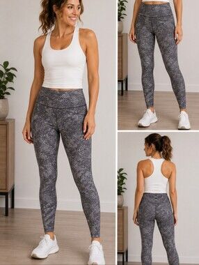 Lululemon athletica Gray Patterned Cropped Leggings